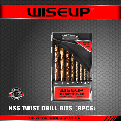 WISEUP DRILL BIT SET HSS 8 PCS (3-10 MM)